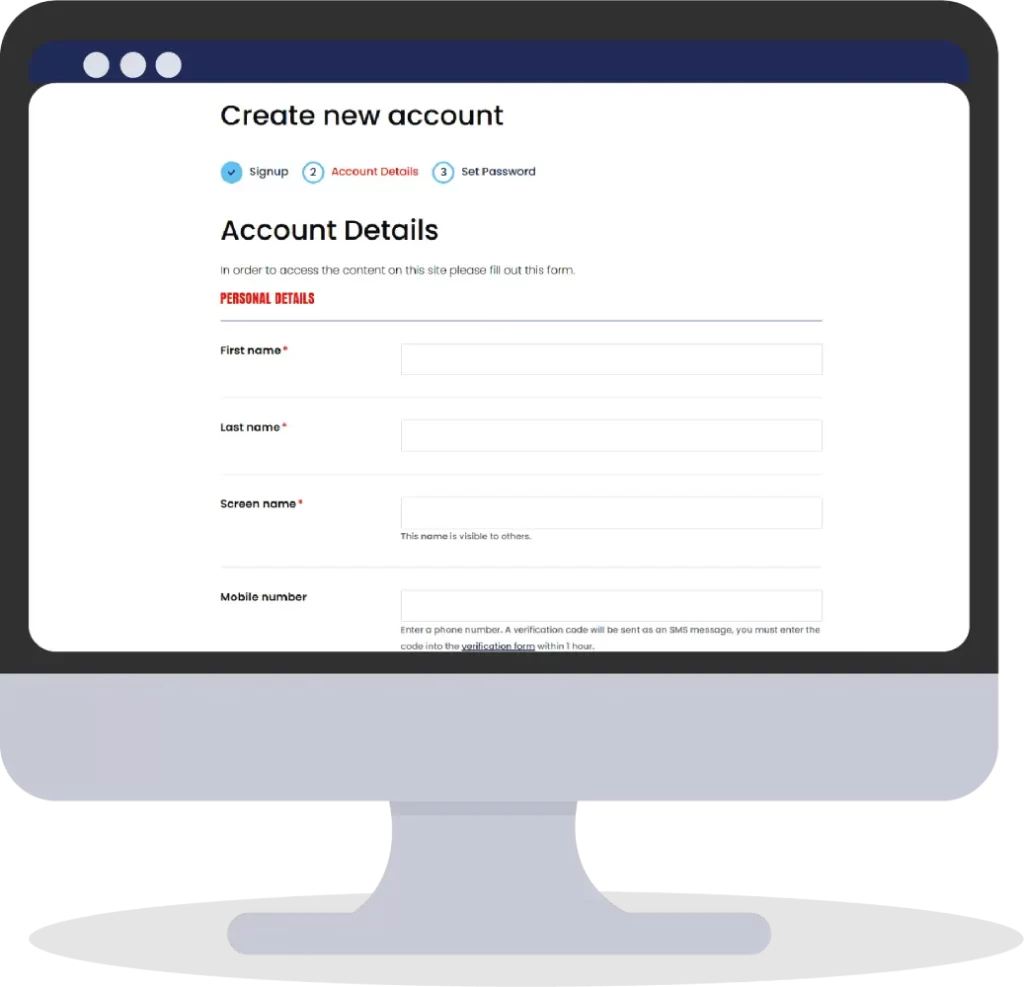 Register for an ACT Protect Account Step 1B