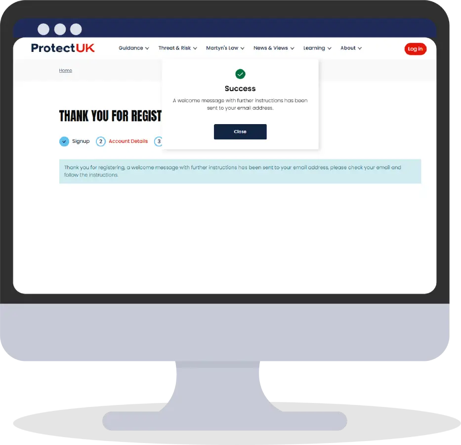 Register for an ACT Protect Account Step 1C