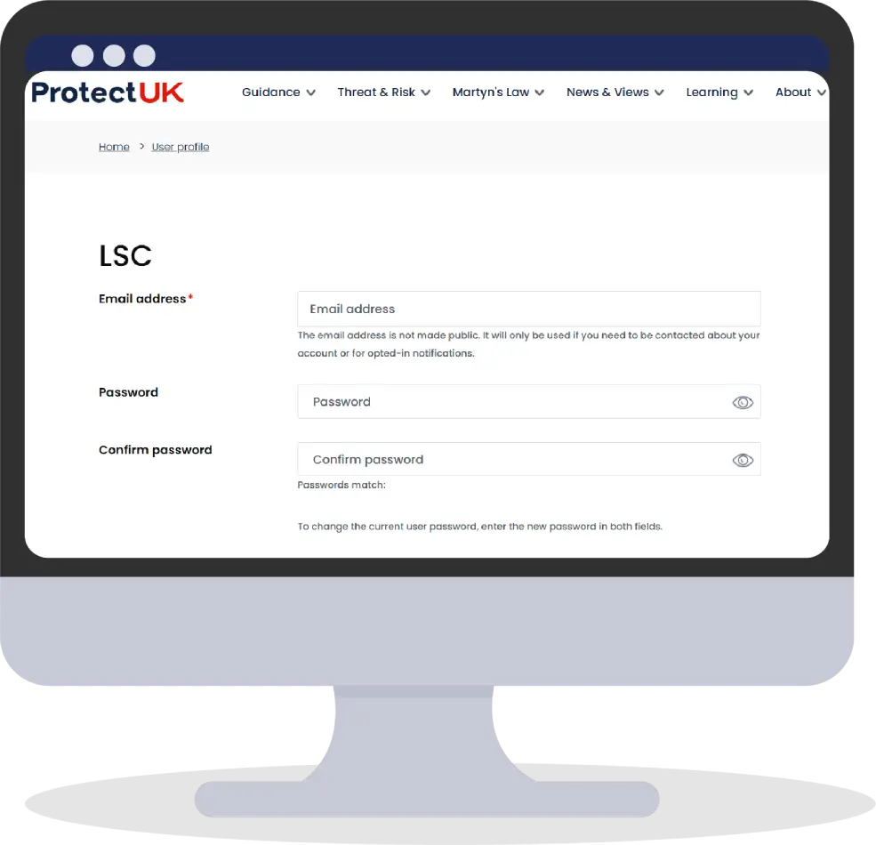 Register for an ACT Protect Account Step 1F
